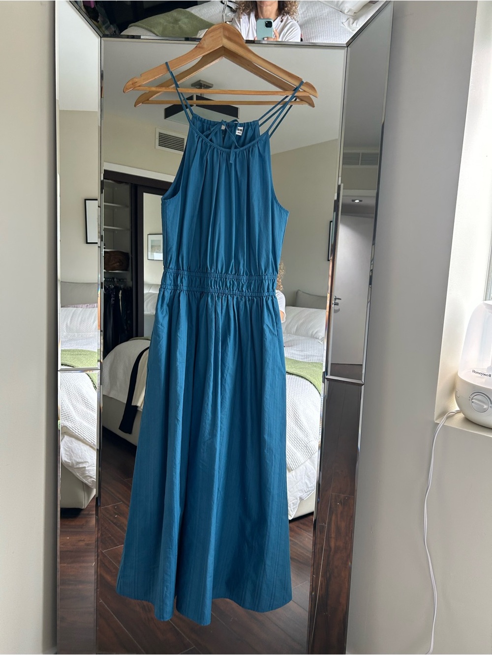 Uniqlo Teal Maxi Dress with Double Spaghetti Straps